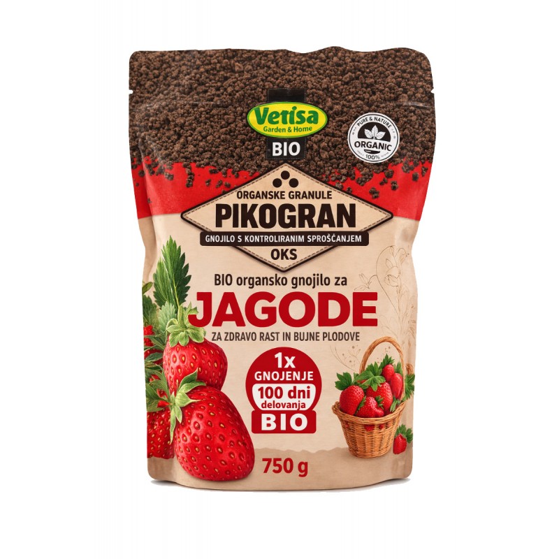VETISA -PIKOGRAN 100% Organsko gnojilo za JAGODE - 750g vrečka